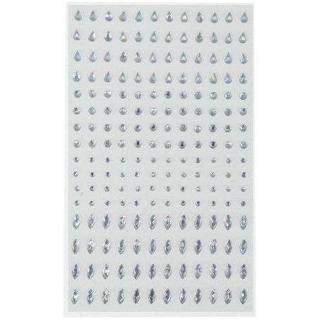 Joyas faciales brillantes plata 9x15 cm