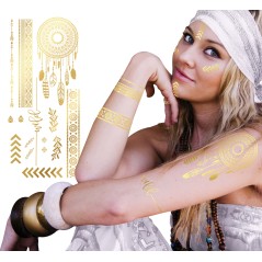 Tatatuajes temporales para piel hippie-Tus Disfraces
