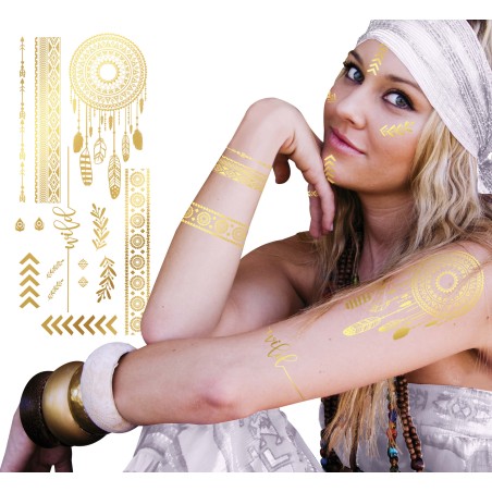 Tatatuajes temporales para piel hippie-Tus Disfraces