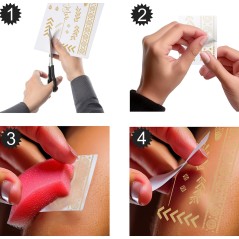 Tatatuajes temporales para piel hippie-Tus Disfraces