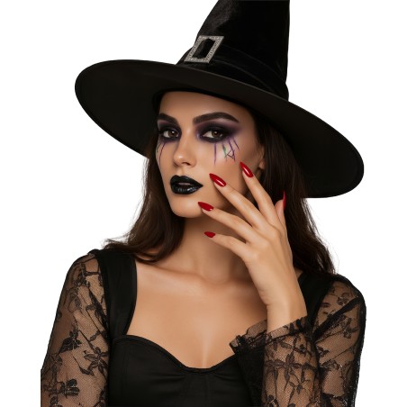 Uñas rojas demonio diablo con adhesivo
