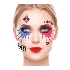 Maquillaje glitter face harley quinn-Tus Disfraces