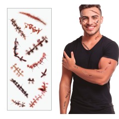 Tatuajes cicatrices 30x13 cm -Tus disfraces baratos