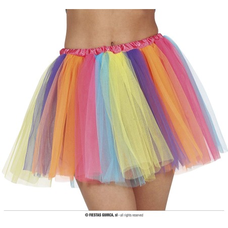 Tutu multicolor adulto 40 cm-Tus Disfraces