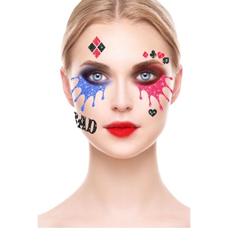 Maquillaje glitter face harley quinn