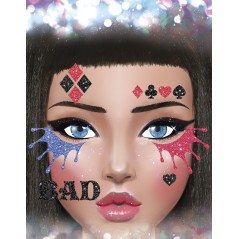 Maquillaje glitter face harley quinn-Tus Disfraces