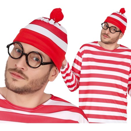 Conjunto wally camisa, gafas y gorro -Tus disfraces baratos