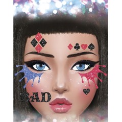 Maquillaje glitter face harley quinn-Tus Disfraces
