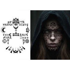 Tatuajes cara satanicos ocultismo 30x13 cm -Tus disfraces