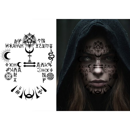 Tatuajes cara satanicos ocultismo 30x13 cm -Tus disfraces