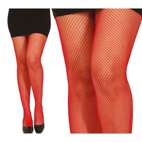 Pantys rojos rejilla pequeña-Tus disfraces baratos