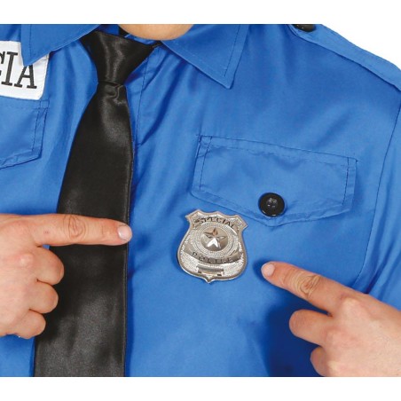 Placa policia metal chapa 6 cm-Tus disfraces baratos