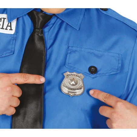Placa policia metal chapa 6 cm