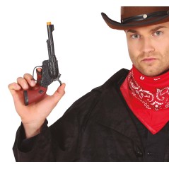 Pistola vaquero negra 20 cm cowboy barata