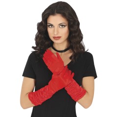 Guantes arrugados rojos 40 cm