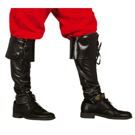 Polainas negras lujo 52 cm con cordones-Tus disfraces baratos