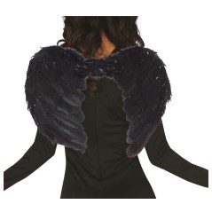 Alas plumas negras angel negro caido 50X40 CM