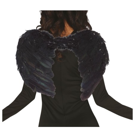 Alas plumas negras angel negro caido 50X40 CM