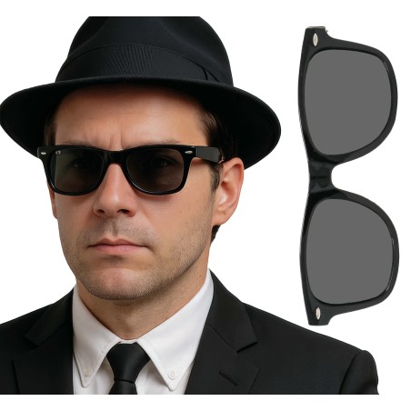 Gafas blues brothers  negras pasta 16216. Disfraces baratos online