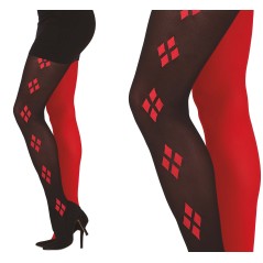 Pantys rojas y negras arlequin-Tus disfraces baratos