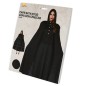 Capa con capucha negra terciopelo 135 cm