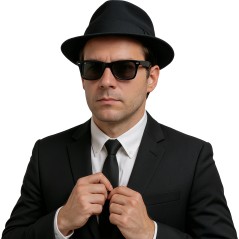 Gafas blues brothers  negras pasta