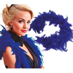 Boa azul plumas 40 gr años 20 charleston- Tus Disfraces Baratos
