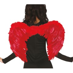 Alas plumas rojas diablesa 50 cm baratas halloween
