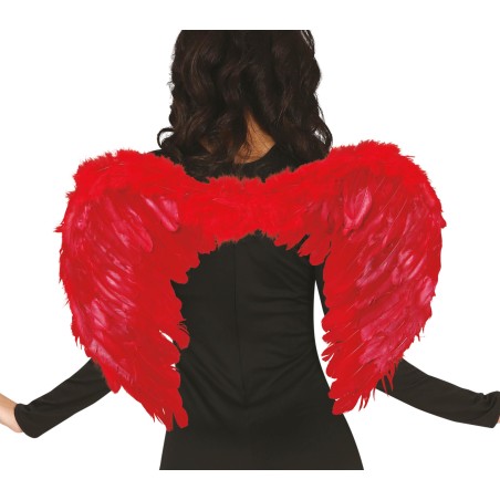 Alas plumas rojas diablesa 50 cm baratas halloween
