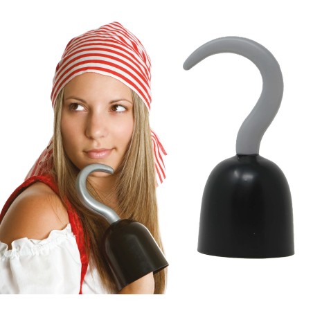Garfio pirata negro 20 cm-Tus disfraces baratos
