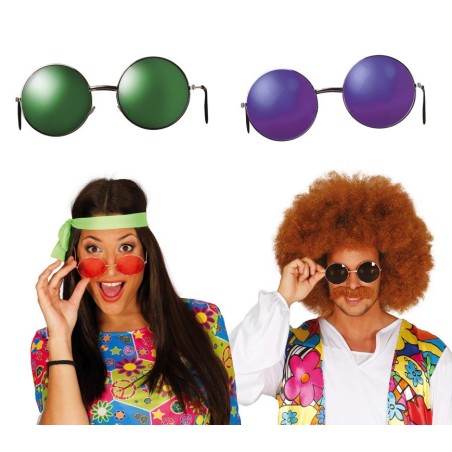 Gafas Hippie redondas grandes años 60 elige color-Tus disfraces Baratos