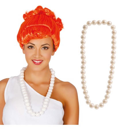 Collar perlas marilyn wilma-Tus disfraces baratos