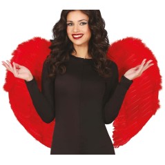 Alas rojas plumas 80x55 cm demonio -Tus disfraces baratos