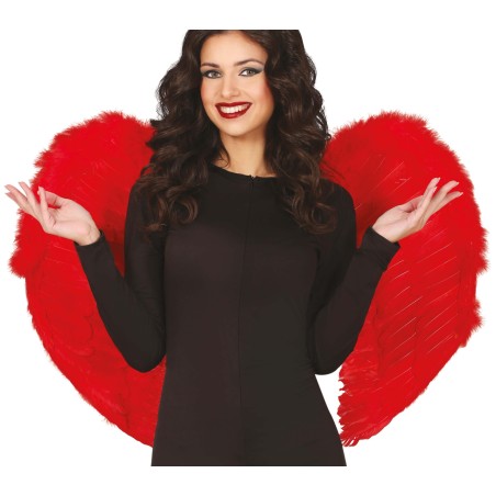 Alas rojas plumas 80x55 cm demonio -Tus disfraces baratos