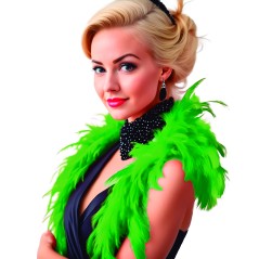 Boa verde 40 gr plumas 180 cm