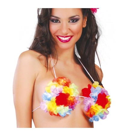 Sujetador flores hawaiano-Tus disfraces baratos
