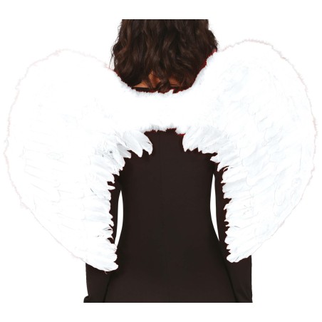Alas blancas plumas 80x60 cm angel-Tus Disfraces