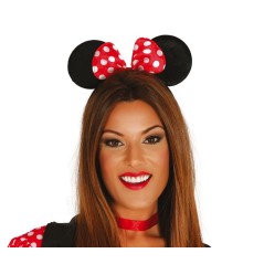 Diadema ratoncita tela con lazo minnie mouse
