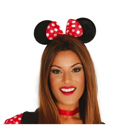 Diadema ratoncita tela con lazo minnie mouse