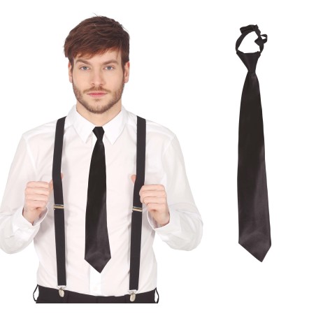 Corbata negra adulto 40 cm-Tus disfraces baratos