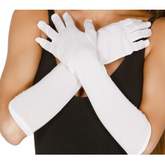 Guantes blancos 42 cm largos-Tus disfraces baratos