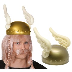 Casco galo asterix alado dorado-Tus Disfraces baratos