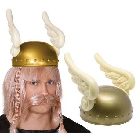 Casco galo asterix alado dorado-Tus Disfraces baratos