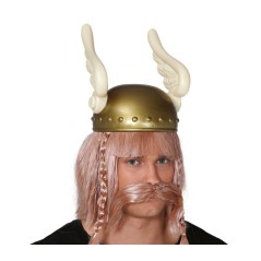 Casco galo asterix alado dorado