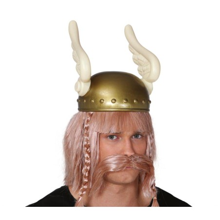 Casco galo asterix alado dorado