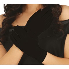 Guantes corto negro 23 cm-Tus disfraces baratos