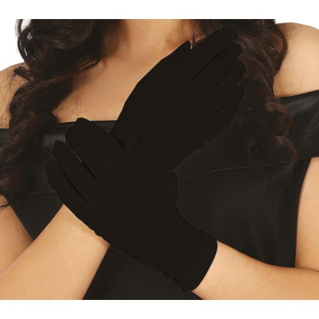 Guantes corto negro 23 cm-Tus disfraces baratos