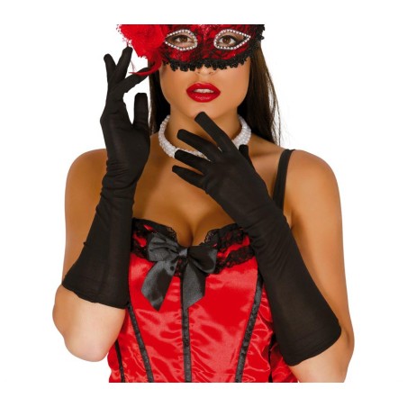 Guantes negros 40 cm largos