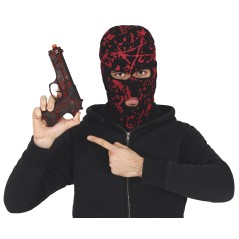 Pistola negra con sangre de juguete 22 cm