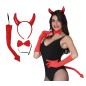 Conjunto diablesa sexy pajarita cuernos y rabo